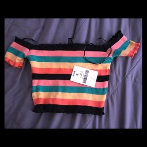 Forever 21 rainbow multicolor crop top